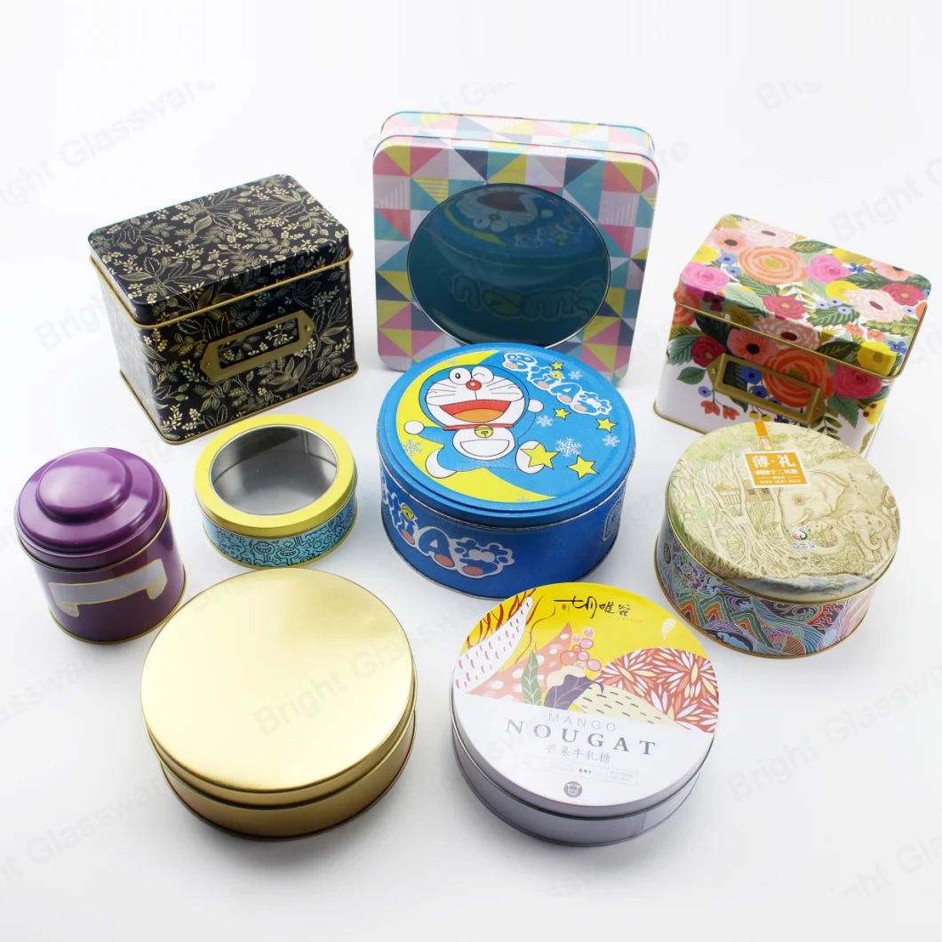 Custom Round Tin Metal Box for Chocolate Cookie Tea Coffee Packaging Gift