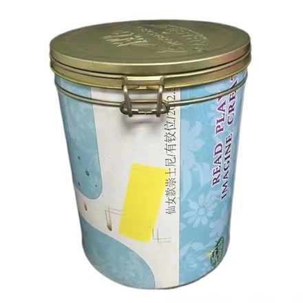 Hot Sale Round Tin Box with Airtight Lid Gift Packaging Coffee Tea Metal Tin Can Packaging Tin Box