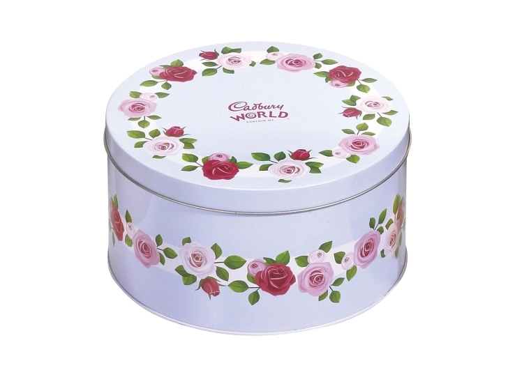 Hot Sale Round Metal Chocolate Tin Christmas Gift Tin Boxes Packaging Cookies Tin Box Packaging Tin Box