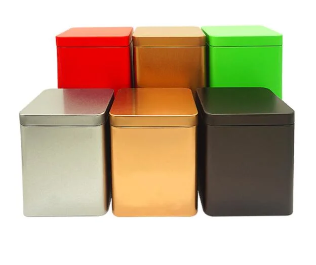 Custom Square Tin Container Tea Boxes