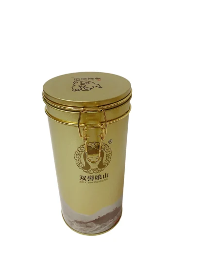 Boîte de bidon ronde de vente chaude avec l'emballage de cadeau hermétique de couvercle de thé