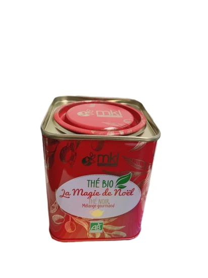 Boîte-cadeau en métal de boîte de conserve de thé de forme carrée de vente chaude avec l'emballage de thé d'étain de couvercle de presse pour la boîte de bidon d'emballage de thé de 100g